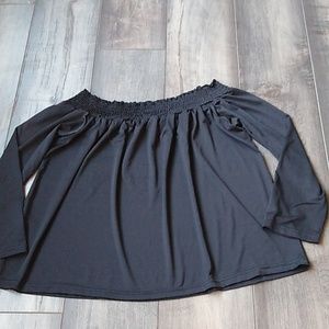 Zanzea Collection Black Top wide neck off the shoulder SIZE L